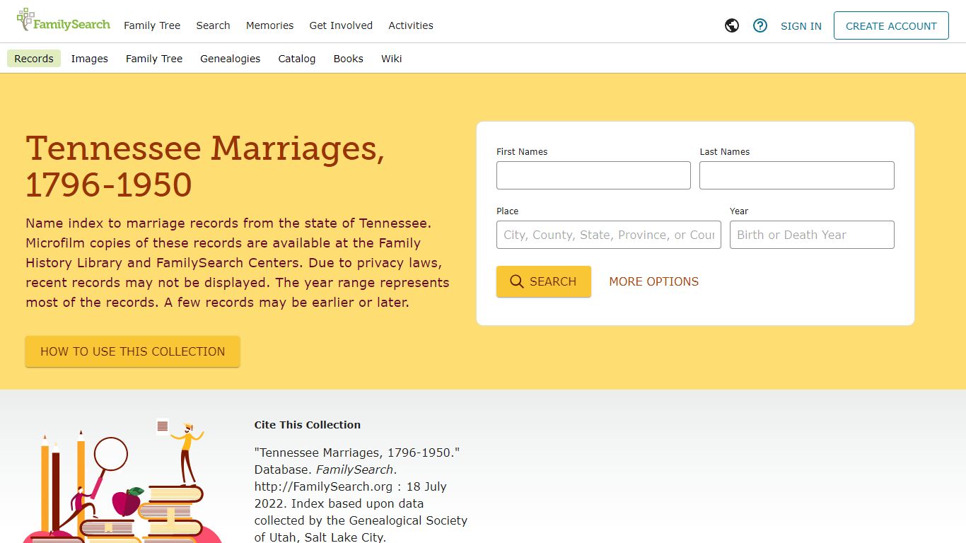 Tennessee Marriages, 1796-1950 - FamilySearch